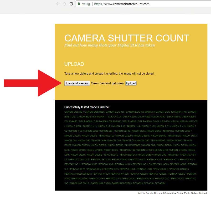 Hoeveel clicks heeft mijn camera hoeveel foto's gemaakt Canon Shuttercount