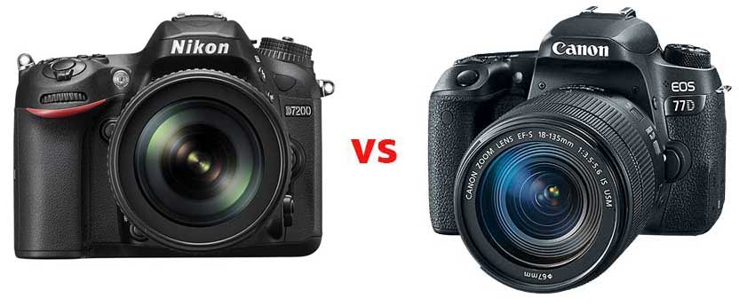 Nikon D7200 vs Canon EOS 77D